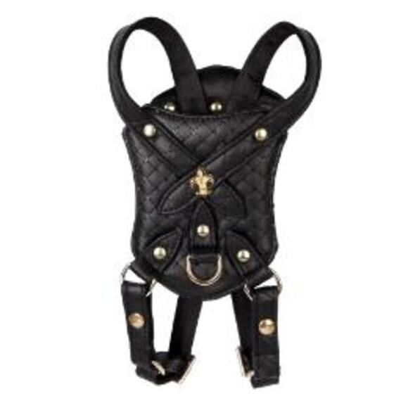 The Black Sparkle Vegan Leather Dog Harness with Matching Leash- Large - Picture 1 of 7